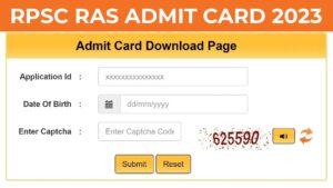 RAS Admit Card 2023