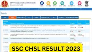 SSC CHSL Tier 1 Result 2023