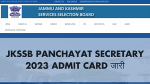 JKSSB Panchayat Secretary 2023 Admit Card