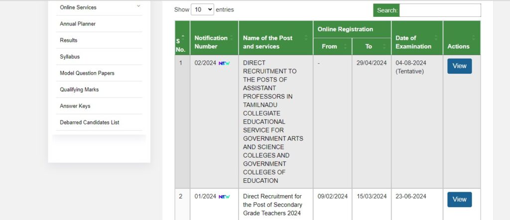 TN TRB Assistant Professor भर्ती 2024