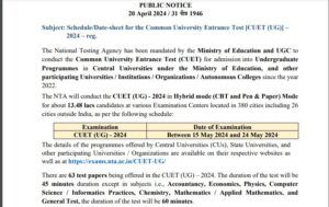 CUET Datesheet