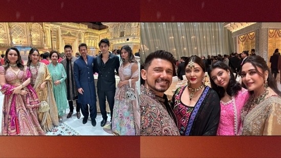 Ambani’s wedding में Devdas के Co-Stars Shahrukh Khan और Aishwarya Rai के साथ नजर आईं Madhuri Dixit। देखें तस्वीरें